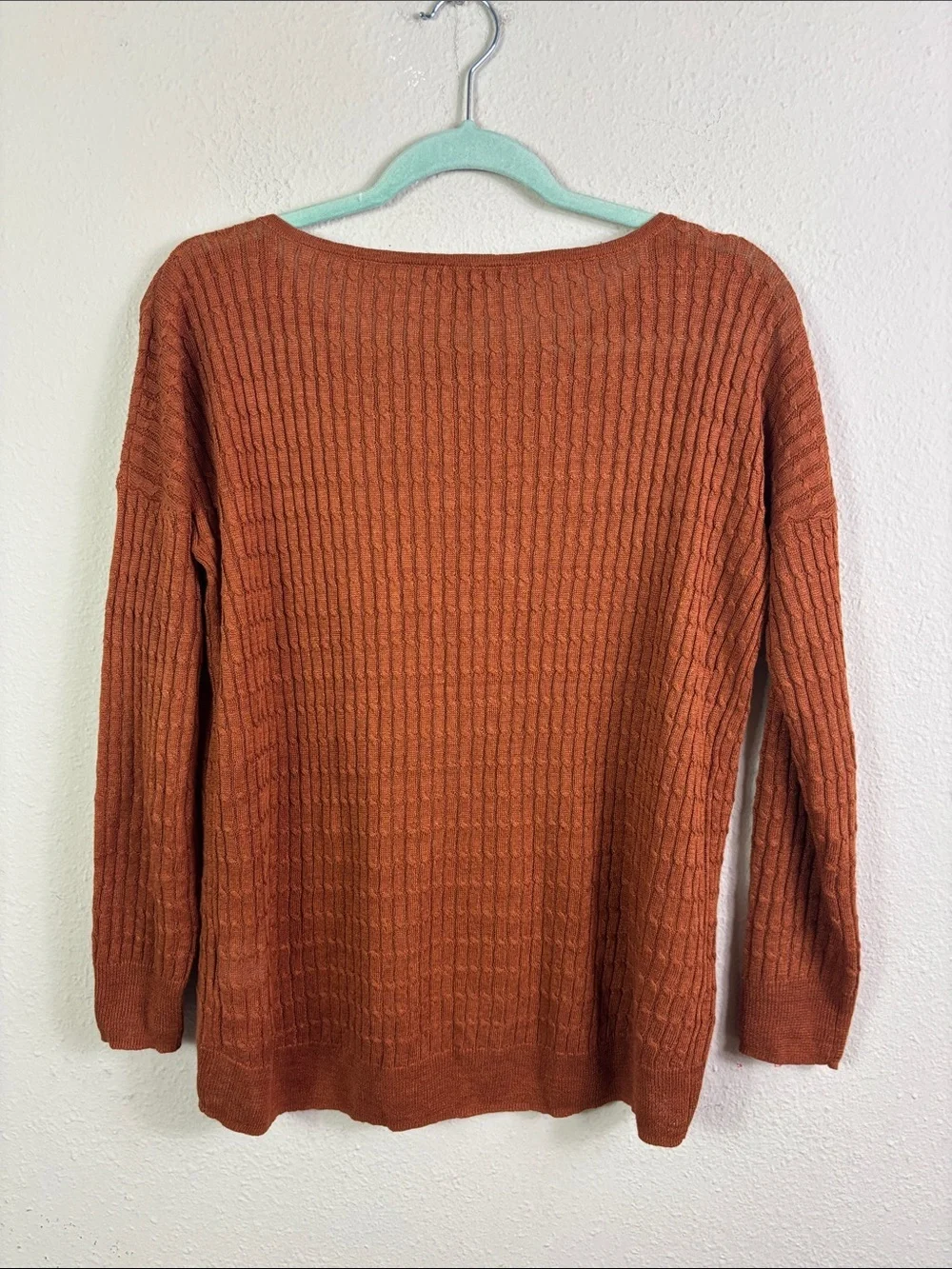 J. Crew 100% linen Ribbed Knit Sweater in Brown Long Sleeve sz small
